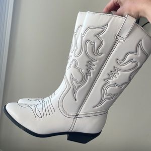 SODA white cowboy boots